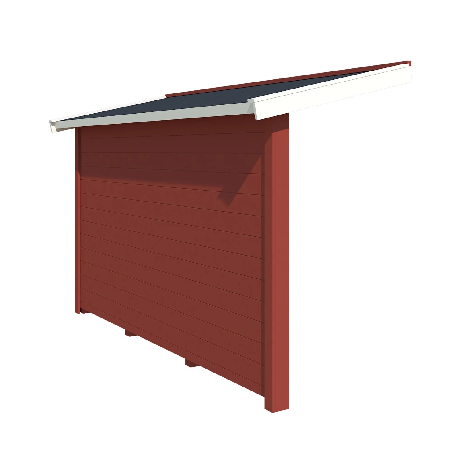 Lasita Schleppdach mit Seitenwand 90 cm x 300 cm Schwedenrot