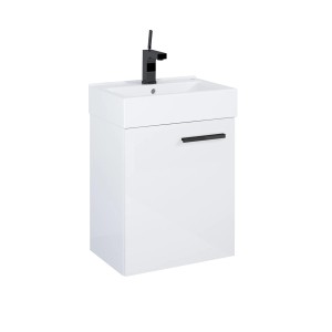 Roca Waschplatz Diego mit 1 Tür 61 cm x 45 cm x 30,5 cm Weiß Hochglanz