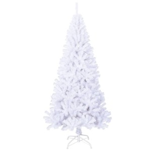 Weißer, künstlicher Weihnachtsbaum mit dicken Zweigen, 210 cm hoch.