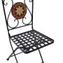 Klappbarer Bistro-Stuhl aus Stahl mit Mosaik, Teil des Garden Pleasure Pular 3-tlg Sets.