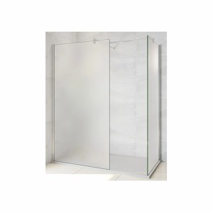 Duschparadies Duschkabine 80 x 70 x 200cm Walk in Glas 10mm Nano Glas Milchglas Mit 90cm Stabilierungsstange x 2