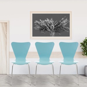 DELUKE Besucherstuhl BERLIN Holz Hellblau 45x49x85cm Konferenzstuhl Wartezimmerstuhl Bürostuhl