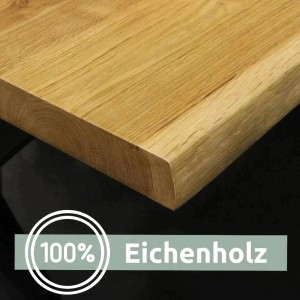 Holz4home Tischplatte aus Eiche mit Baumkante, Detailansicht der Oberfläche.
