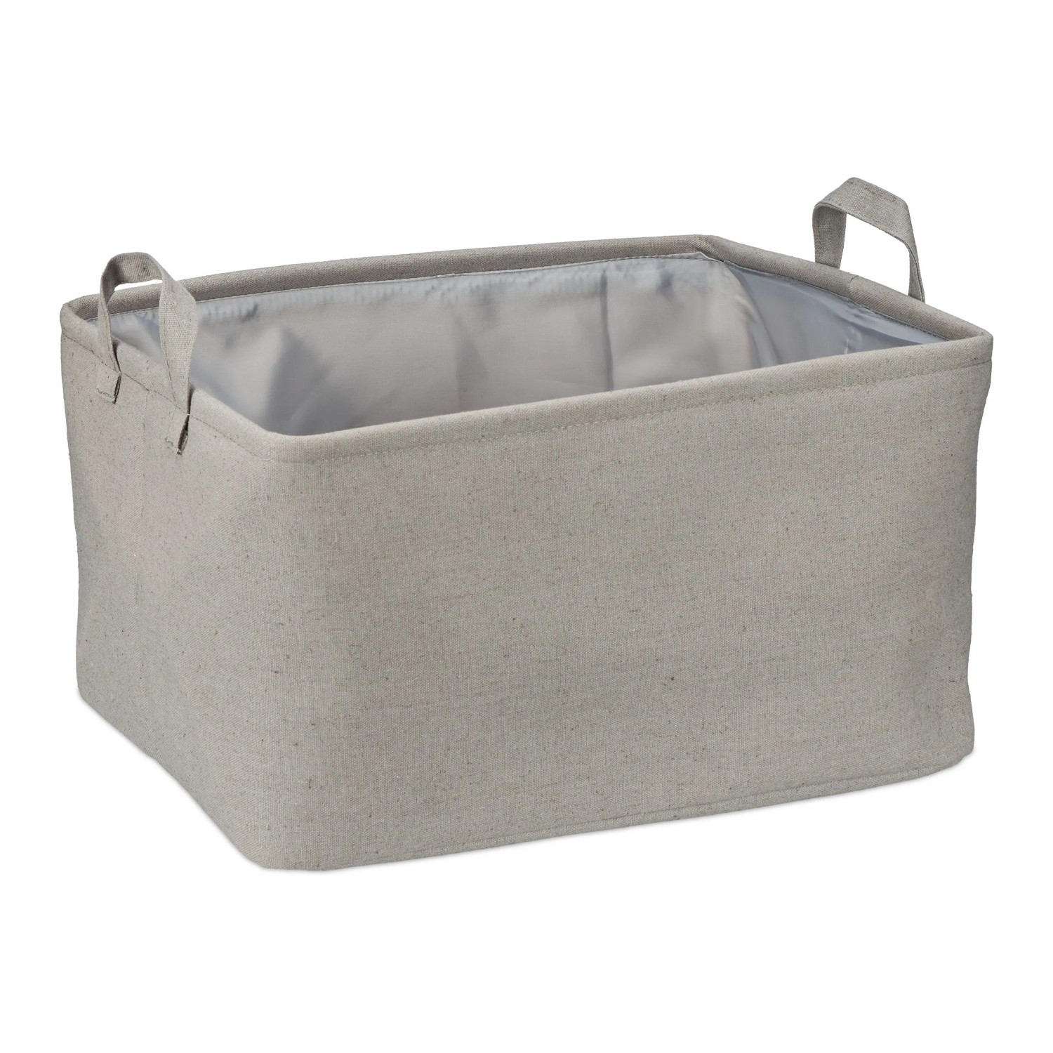 Relaxdays Aufbewahrungskorb Polyester Grau Mit Griffen Zusammenfaltbar 30 cm x 48 cm x 38 cm 0,4 kg