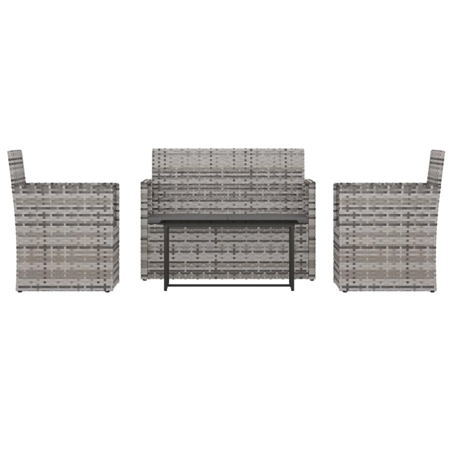 Vidaxl 4-tlg. Garten-lounge-set Mit Kissen Poly Rattan Grau günstig online kaufen