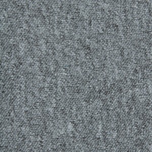 Graue Schatex Teppichfliese mit Schlingenstruktur, geeignet für Wohn- und Arbeitsbereiche.