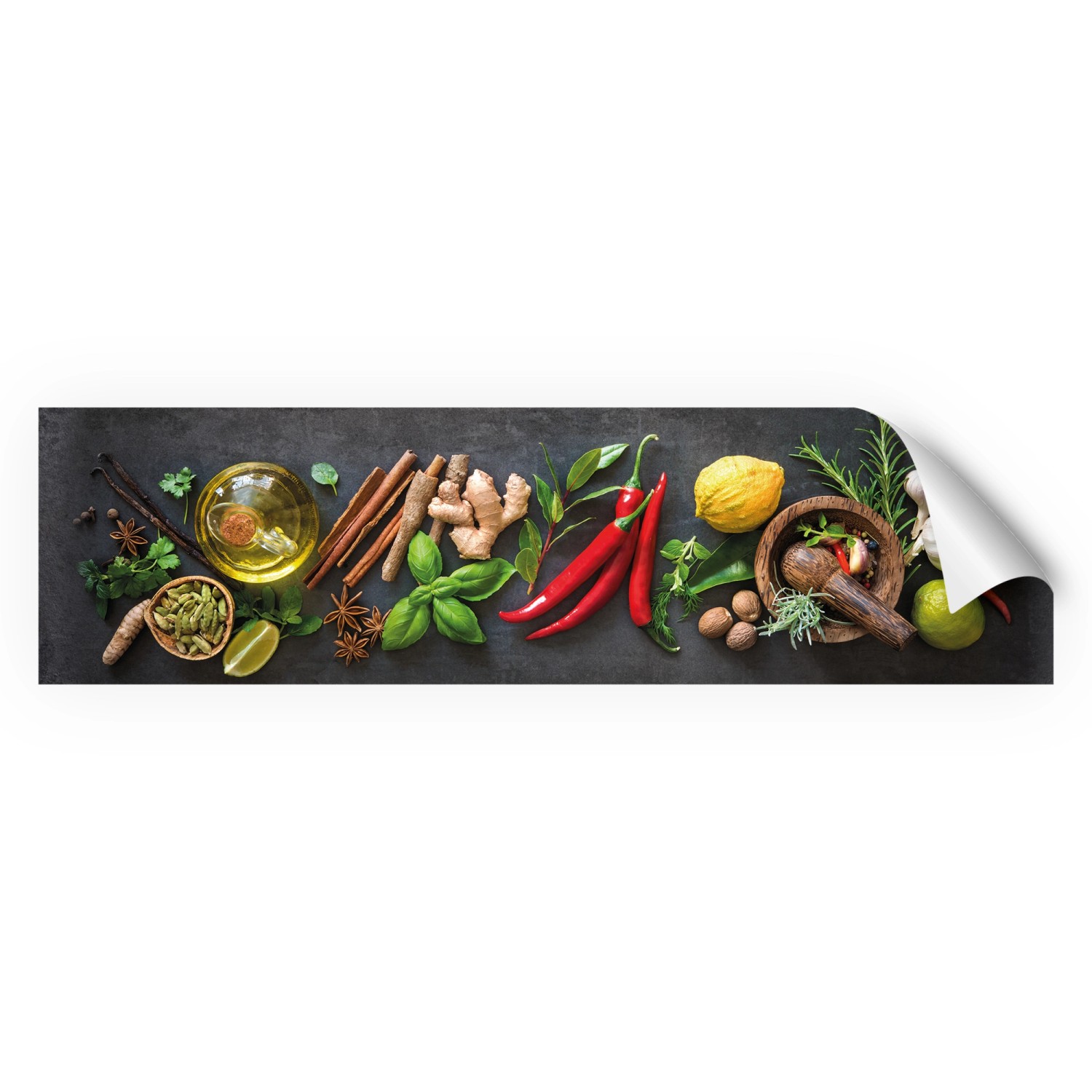 Myspotti Küchenrückwandfolie Fresh Spice Selbstklebend 220 cm x 60 cm
