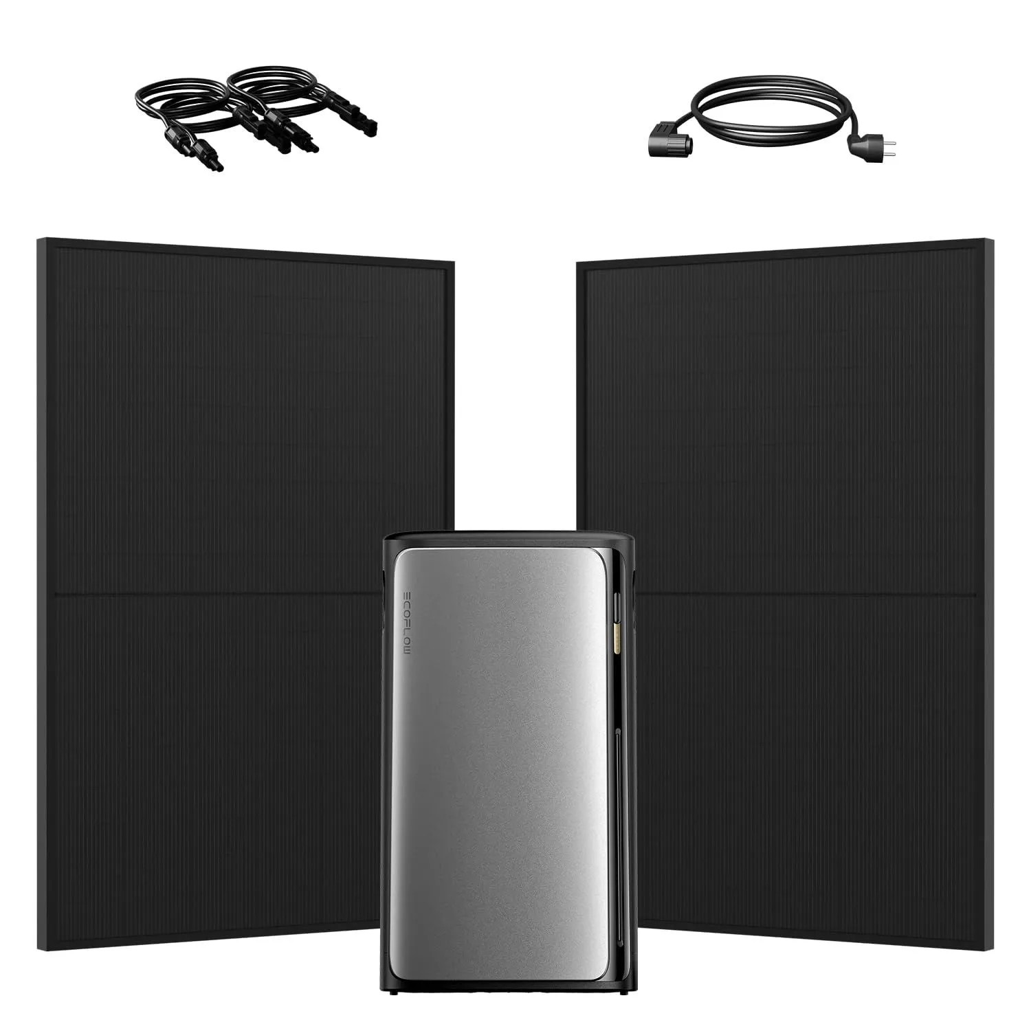 EcoFlow STREAM Ultra 1,92kWh Balkonkraftwerk Mit 2 JA Solar 500W Bifazial Glas Glas Full Black JAM60D41 LB