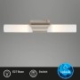 Briloner Wandleuchte Kabili, matt-nickel, mit zwei Glaslampen und Kippschalter, 43,5 cm.