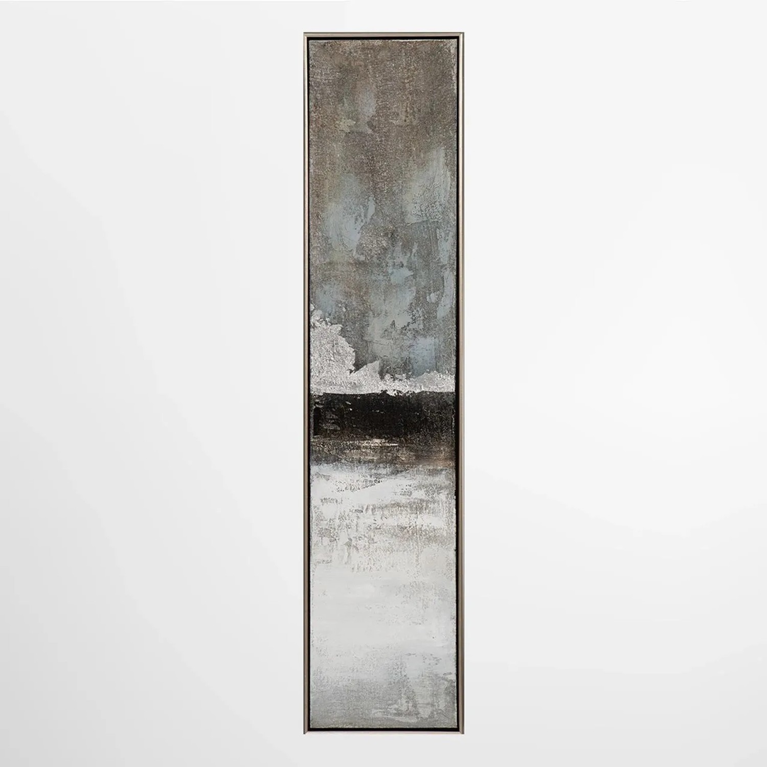 Art Universe Leinwandbild Schlanke Facetten von Grau und Silber 29 x 129 cm
