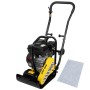 Güde Rüttelplatte GRP 50E, gelb/schwarz, mit Polyurethanmatte. Baumaschine zum Verdichten von Flächen.