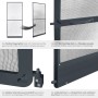 Anthrazit Tectake Fliegengitter für Türen mit Aluminiumrahmen und Fiberglasnetz. Wetter- und UV-beständig, individuell anpassbar.