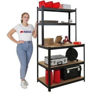 PROREGAL Packtisch GIANT BEAST, 180x100x60 cm, mit 5 Ablagen und Werkzeug. Werkstatteinrichtung.