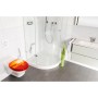 Sanilo WC-Sitz Savanne mit Absenkautomatik auf Toilette im Badezimmer.