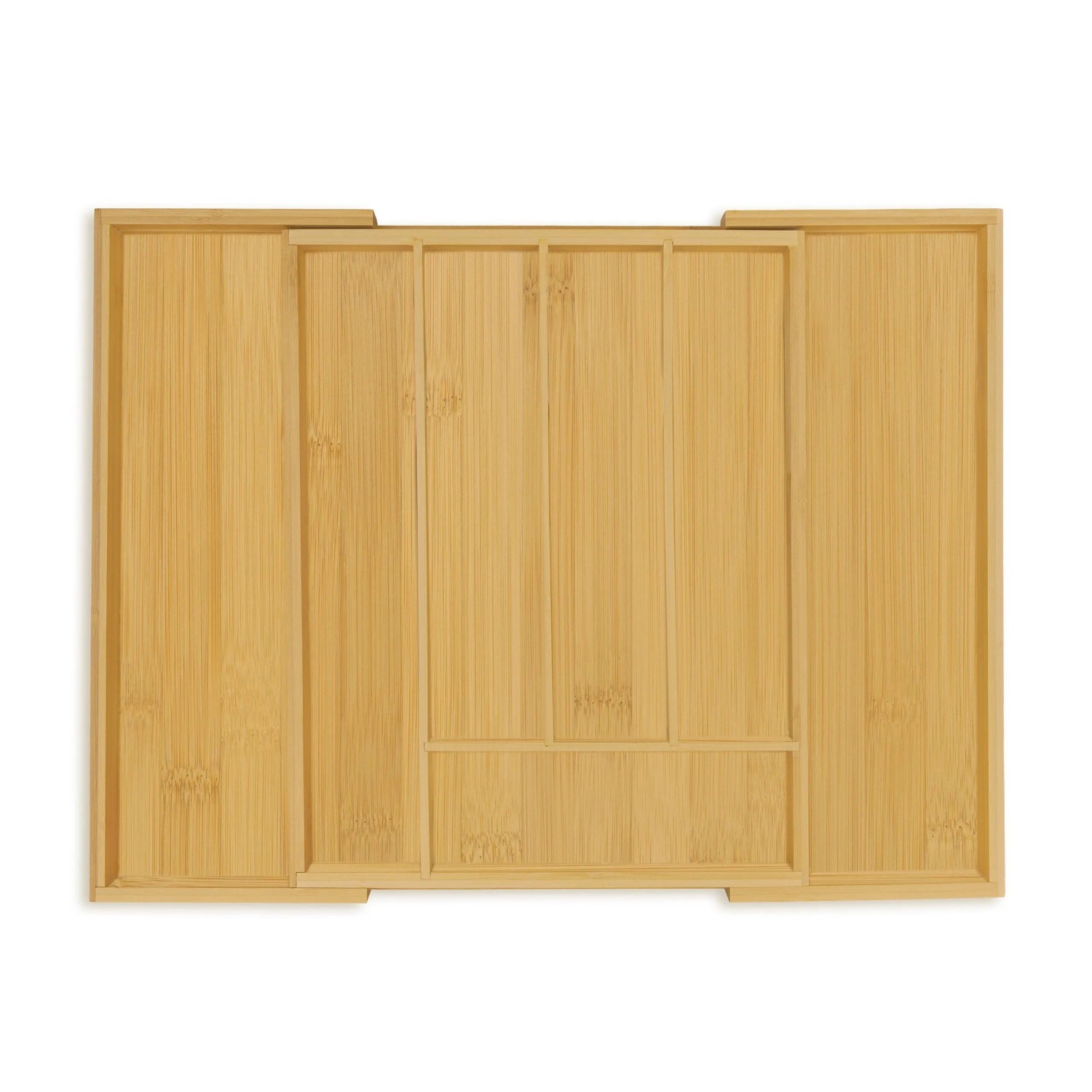 Relaxdays Besteckkasten Bambus MDF Natur Ausziehbar 5 cm x 28,5 cm x 33 cm 1,1 kg