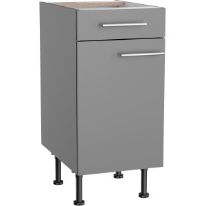 Optifit Unterschrank Mats825, 40 cm, Basaltgrau mit Schublade und Tür.