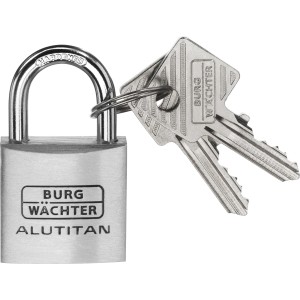 Burg-Wächter Vorhangschloss 770 30 SB aus Aluminium mit Schlüssel.