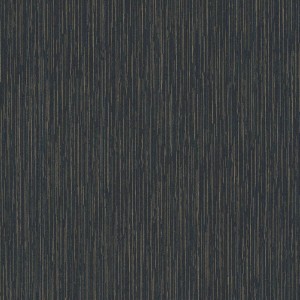 Schwarze Vliestapete mit goldenen Linien in Textiloptik. Dekorative Tapete für Wohnzimmer und Küche.