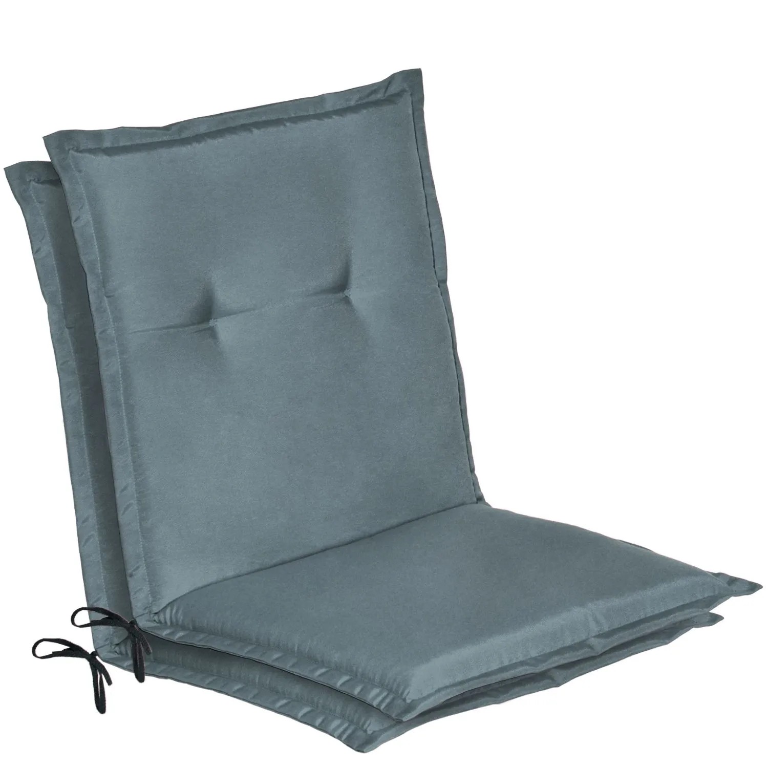 Beautissu 2er Set Niedriglehner Auflage Gartenstuhl Loft NL 100x50x6cm Taubenblau