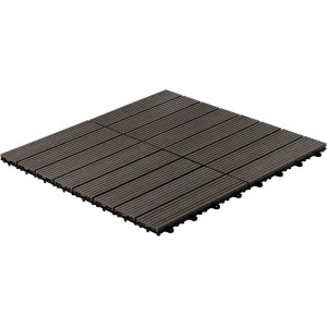 Anthrazitfarbene Home Deluxe WPC-Fliesen Bavaro (3 m²) mit Holzoptik und Klicksystem.