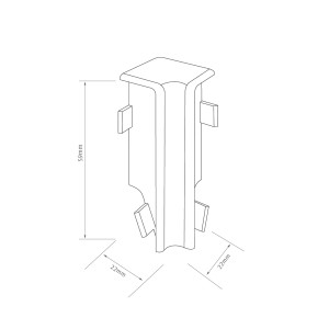 Egger Innenecke Kubisch, 6 cm, Eiche Honig, 2er-Pack, für Leistenmontage ohne Gehrungsschnitt.