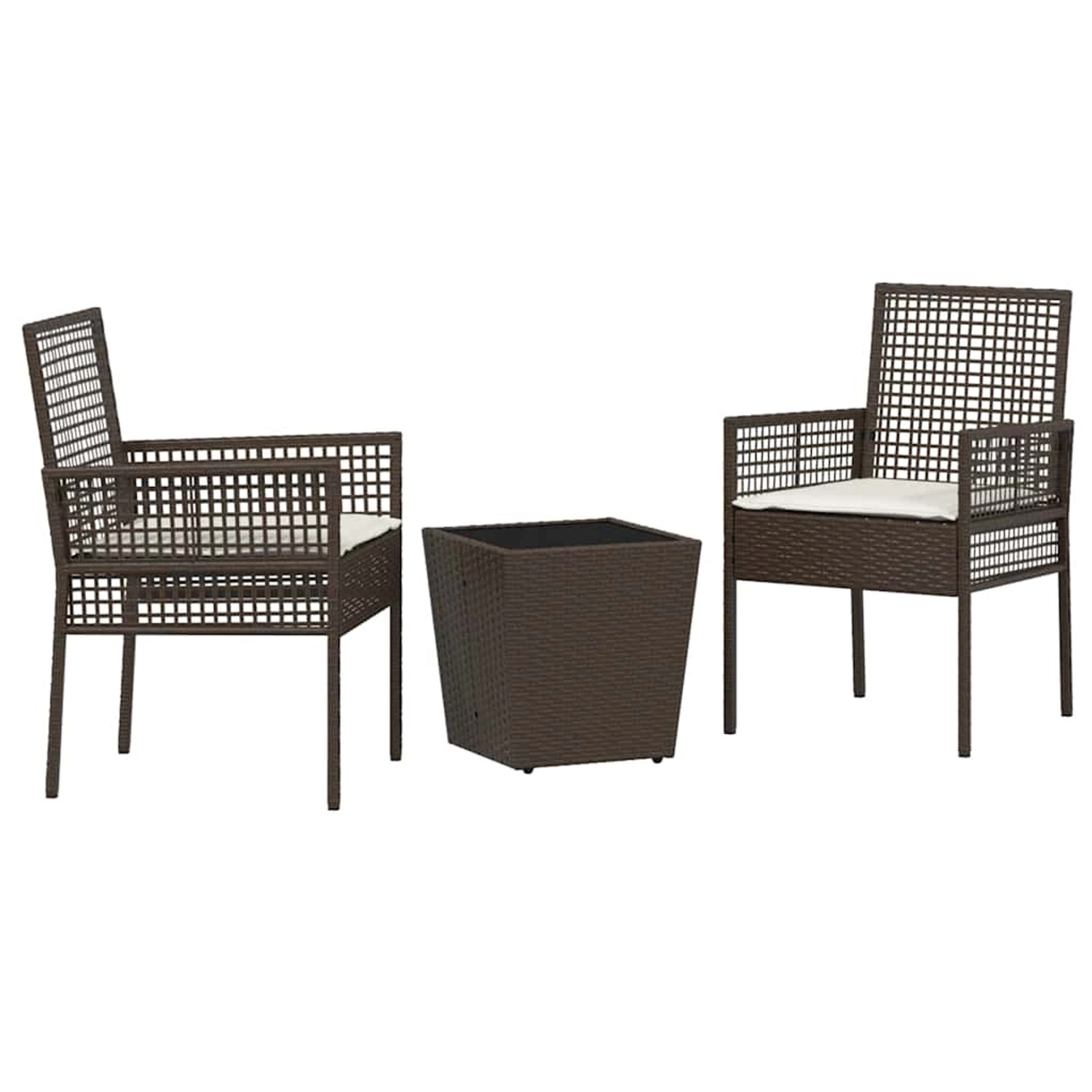vidaXL Garten Bistro Set 3-Tlg Braun Poly Rattan 3334956