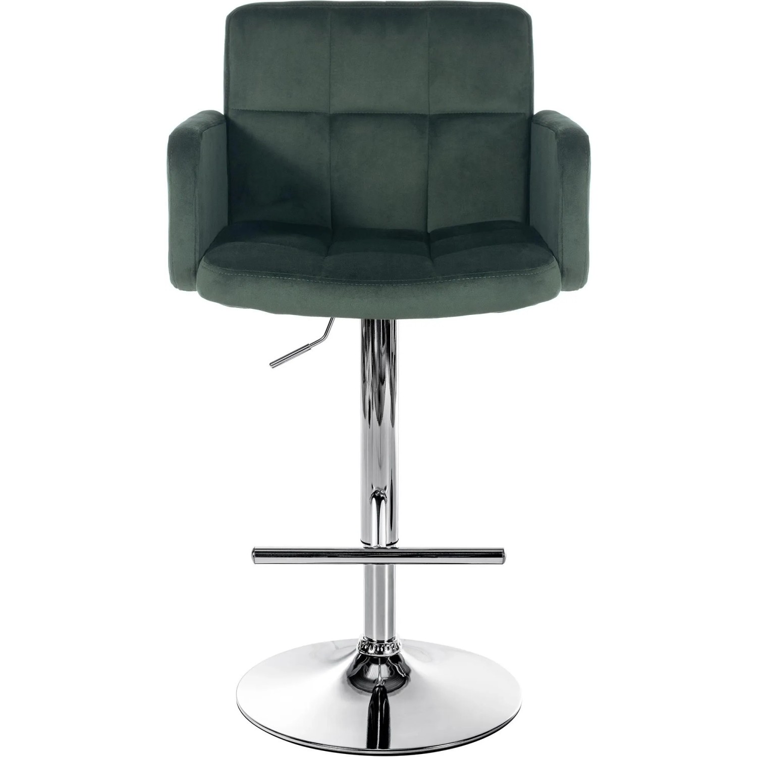 DELUKE 2er Set Barhocker SUTUN Samt DunkelGrünfarbig 60x56x93cm Silber Barstuhl Höhenverstellbar Mit Lehne Drehbar Tresenhocker Tresenstuhl