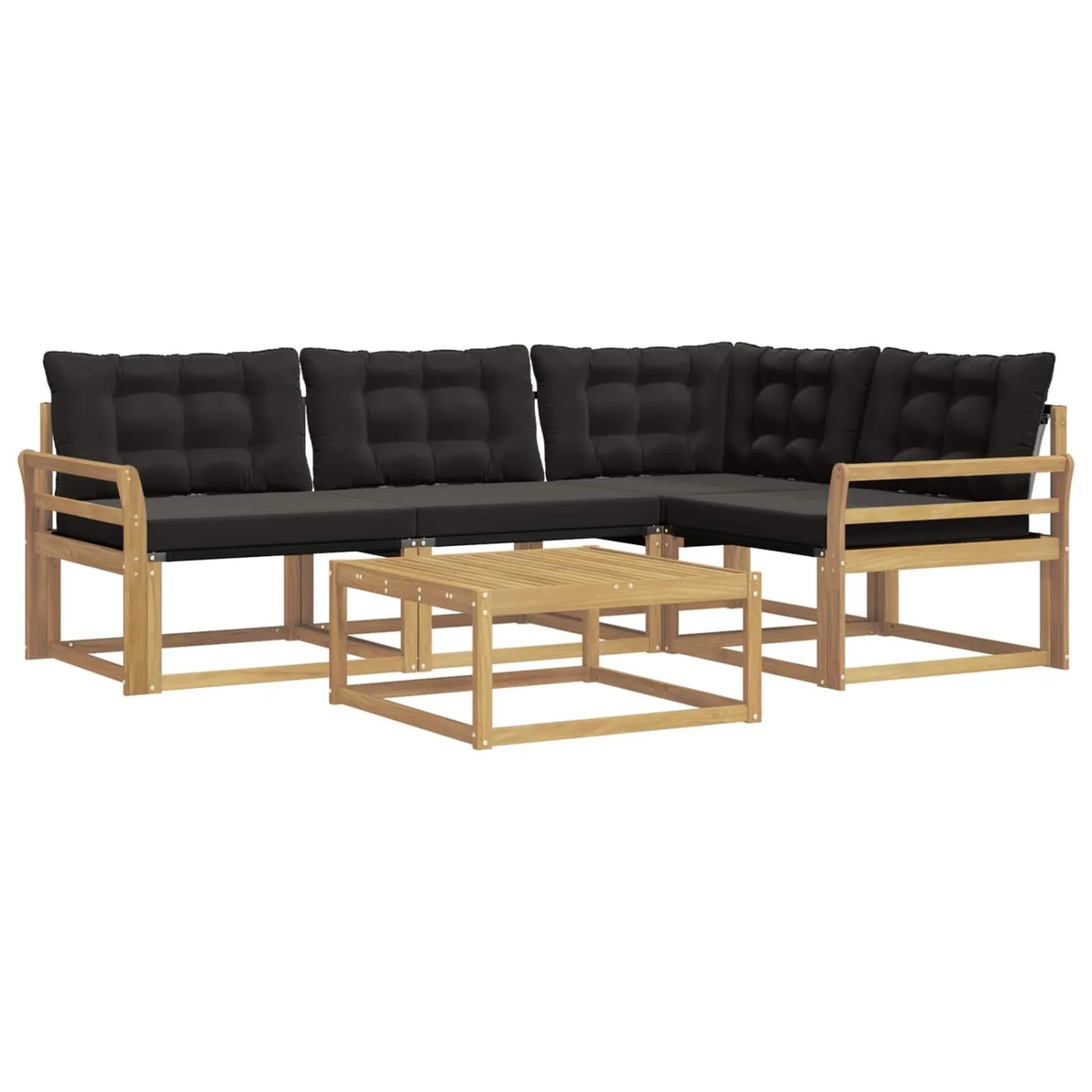 vidaXL Outdoor-Sofagarnitur 5 Stk Weiß und Schwarz 79 x 79 x 37 cm 3388662