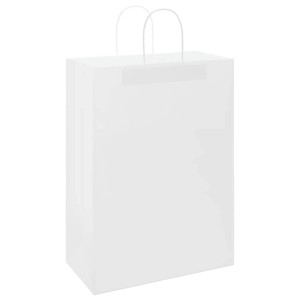 vidaXL Papiertragetaschen 250 Stk mit Henkeln Weiß 32x17x44 cm 4101622