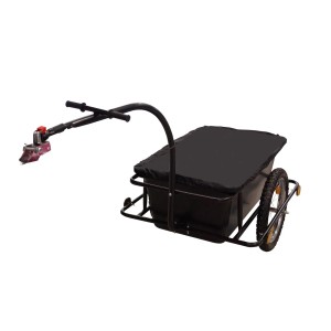 TRUTZHOLM Fahrradanhänger mit 90L Kunststoffwanne und Plane, Deichsel mit Kupplung.