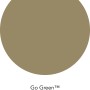 Farbfleck der ELLE DECORATION Wandfarbe Go Green No. 368, matte, natürliche grüne Wandfarbe.