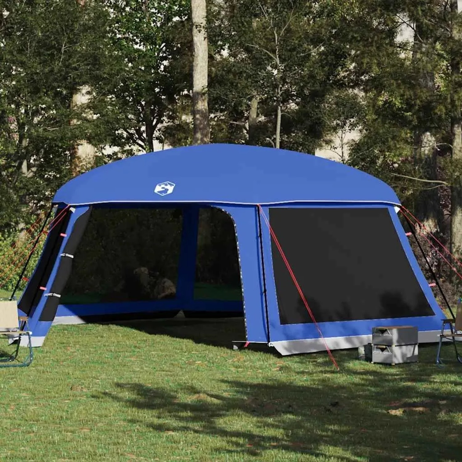 vidaXL Poolzelt mit Abnehmbarem Überzelt Netzwänden Azurblau 670x590cm 4100631_2