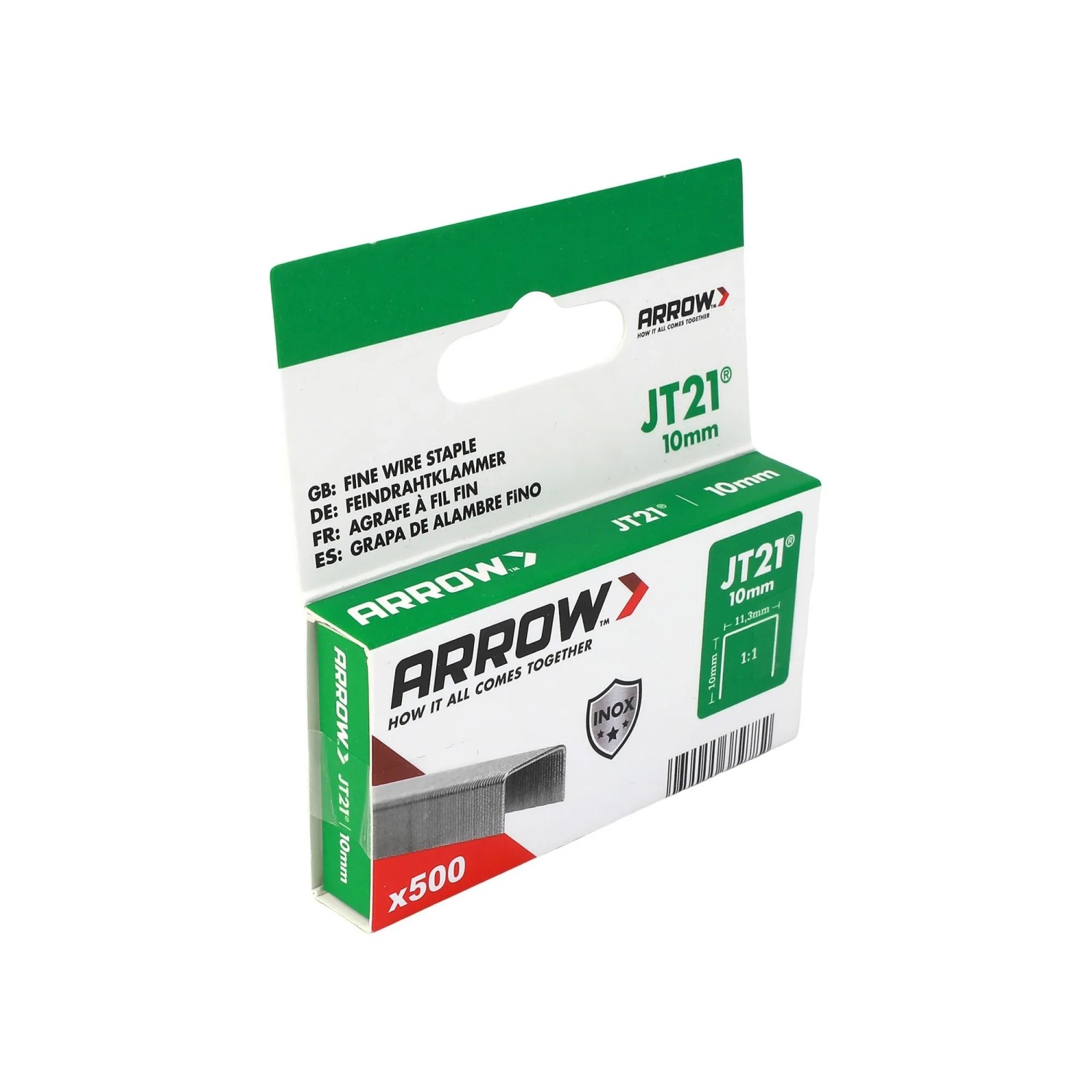 Arrow Klammer JT21 V2A Länge 10 mm 500 Stück