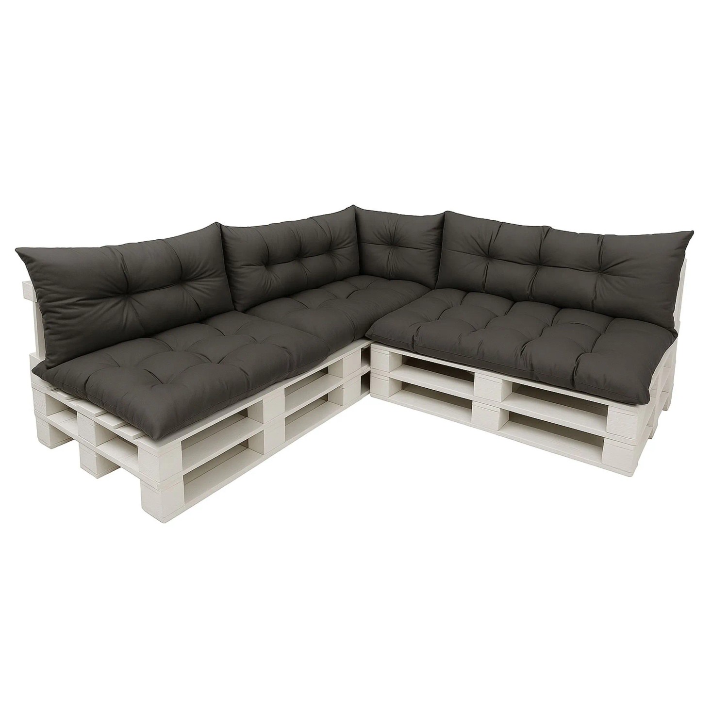 Setgarden 7er-Set Palettensofa kissen outdoor 120 x 50cm Sitzkissen + Rückenkissen 120 x 40 cm 1tlg Anthrazit