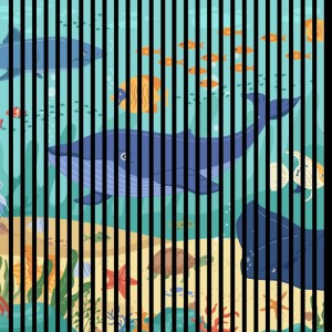 FN Acustico Akustikplatte Moby 1 mit Unterwasserwelt-Motiv für Kinderzimmer.