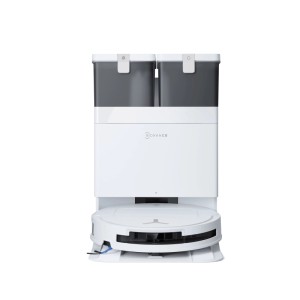 Weißer ECOVACS DEEBOT T50 PRO OMNI Gen3 Saug- & Wischroboter mit All-in-One OMNI Station.