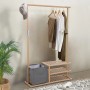 Svita Basri Garderobe mit Schuhablage und Aufbewahrungsbox aus Bambus.
