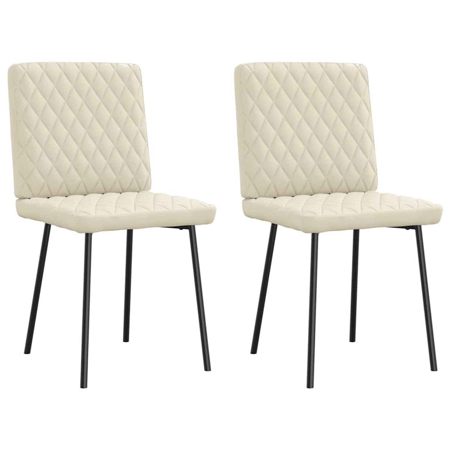 vidaXL Esszimmerstühle 2 Stk Creme Kunstleder 4101114 günstig online kaufen