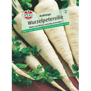 Sperli Wurzelpetersilie Halblange: Samen für würziges Gemüse mit Blättern und Wurzeln.