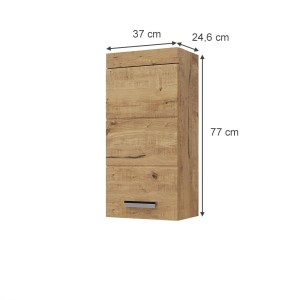 Vicco Badschrank Luna in Eiche, 37x77 cm, hängend. Badregal für mehr Stauraum im Badezimmer.