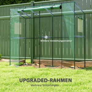 Furnicato Mini-gewächshaus Anlehn-gewächshaus Mit Rolltür Und Netzfenstern Uv-beständig Für Blumen Setzlinge Pflanzen Grün