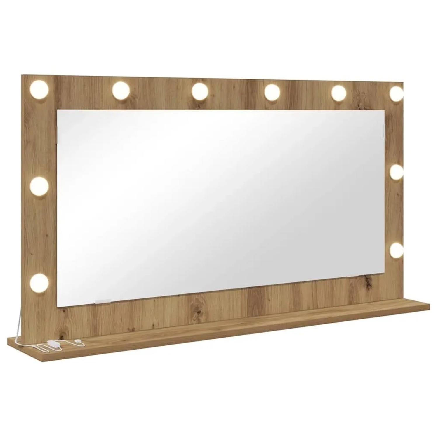 vidaXL Waschtischspiegel Rechtwinklig Artisan-Eiche 100 x 55 x 18 cm 868308