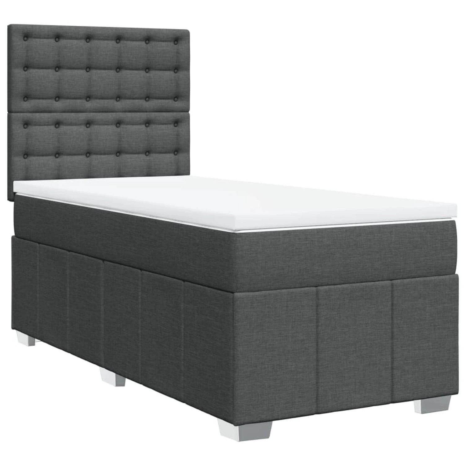 vidaXL Boxspringbett mit Matratze Dunkelgrau 80x200 cm Stoff 3291510 günstig online kaufen
