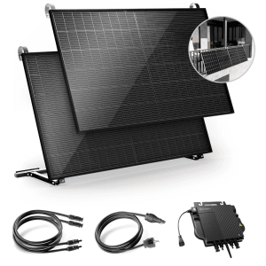 Solakon Balkonkraftwerk 900W Solaranlage mit Balkonhalterung Steckerfertig Komplettset Photovoltaik 800W Kabellänge 10m