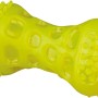 Gelber Jollypaw Hundeknochen aus TPR, 11 cm, robust und langlebig.