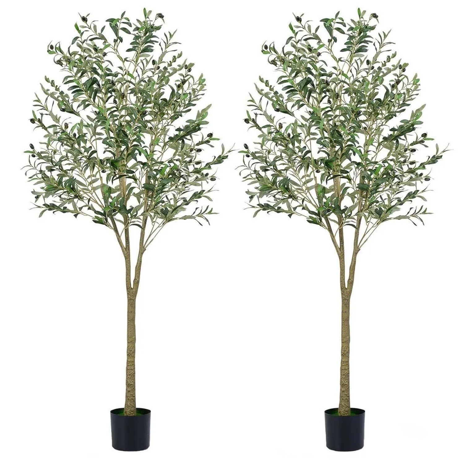 Costway 2er Set Künstliche Olivenbaum Kunstpflanze 180 cm Zimmerpflanze
