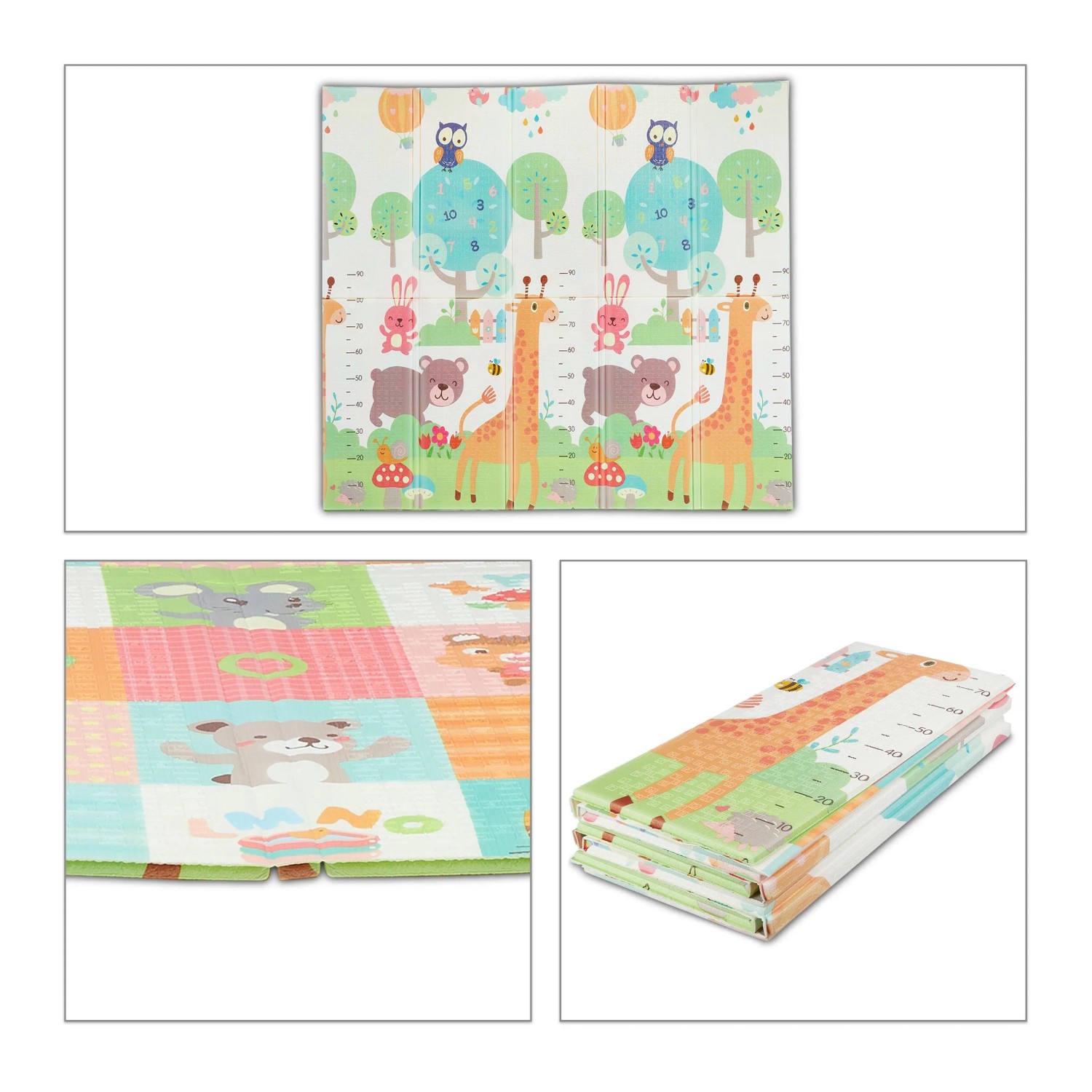 Relaxdays Spielmatte XPE Schaumstoff PVC Bunt Rutschfest Faltbar Abwischbar 195 cm x 175 cm x 1,5 cm 1,5 kg
