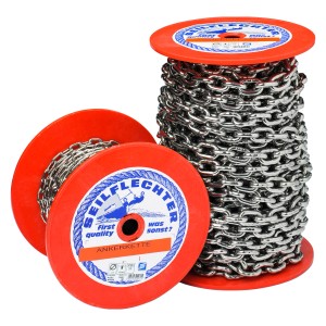 Seilflechter Ankerkette, 8 mm, Edelstahl, als Meterware auf Spulen.
