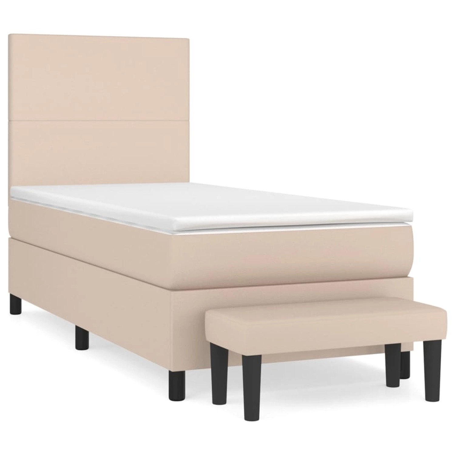 vidaXL Boxspringbett mit Matratze Cappuccino-Braun 90x190cm Kunstleder 3137 günstig online kaufen