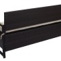 MCW Poly-Rattan Gartenbank, 3-Sitzer, braun mit creme Kissen, Rückansicht.